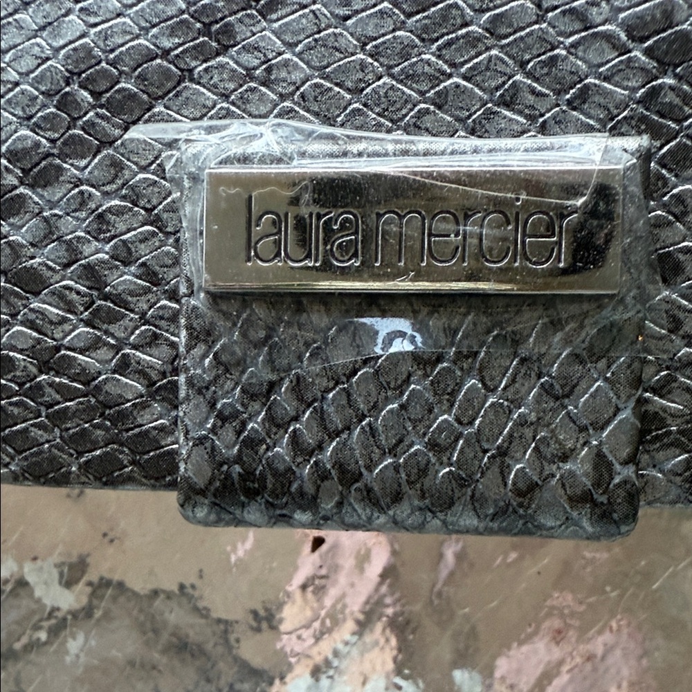 Laura Mercier Silver and Black Snakeskin Makeup Case